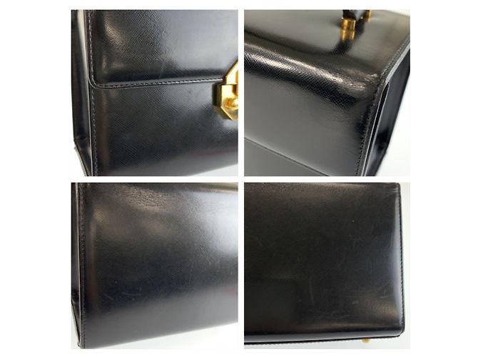 Versace Sunburst Handtasche aus schwarzem Lackleder - Ansicht 5