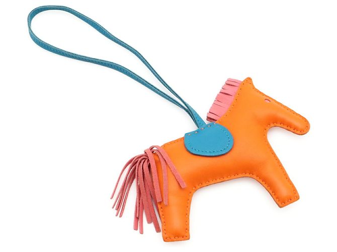 Hermès Hermes Rodeo MM Handbag Charm Blu Arancione - vista 3