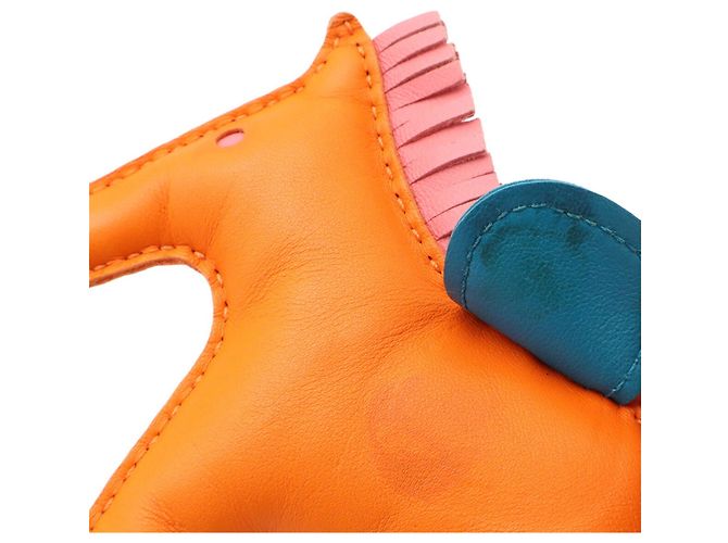 Hermès Hermes Rodeo MM Handbag Charm Blu Arancione - vista 5