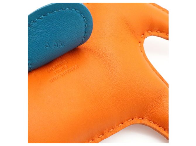 Hermès Hermes Rodeo MM Handbag Charm Blu Arancione - vista 8