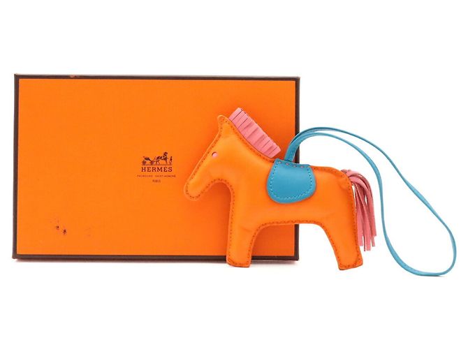 Hermès Hermes Rodeo MM Handbag Charm Blu Arancione - vista 9