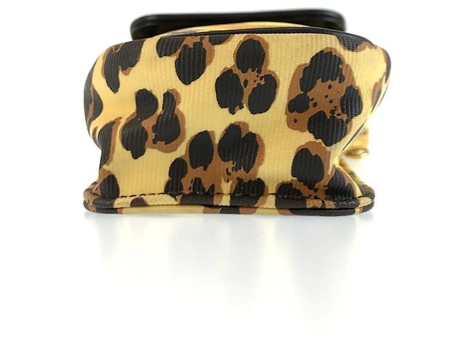 Versace Schultertasche mit Leopardenprint und Kette Schwarz Gelb - Ansicht 9