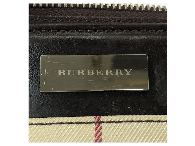 Burberry Schultertasche mit Check-Muster Beige Dunkelbraun - Ansicht 4
