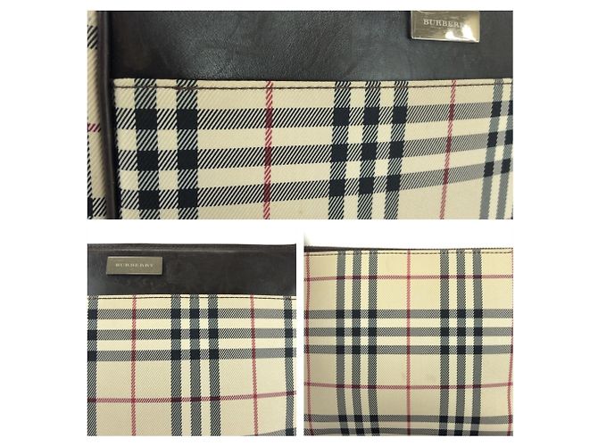 Burberry Schultertasche mit Check-Muster Beige Dunkelbraun - Ansicht 5