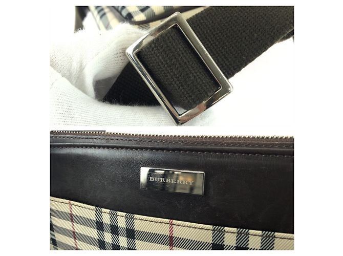 Burberry Schultertasche mit Check-Muster Beige Dunkelbraun - Ansicht 6