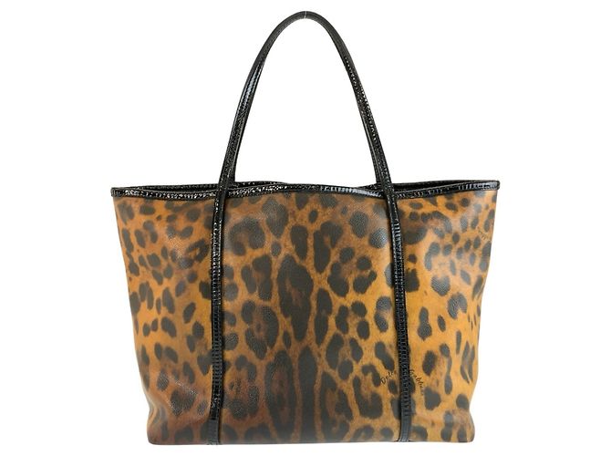 Sac cabas Dolce & Gabbana en cuir verni imprimé léopard - vue 2