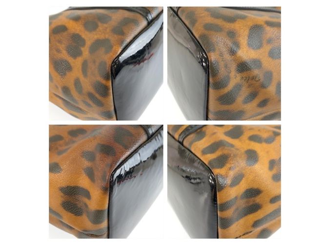 Sac cabas Dolce & Gabbana en cuir verni imprimé léopard - vue 4