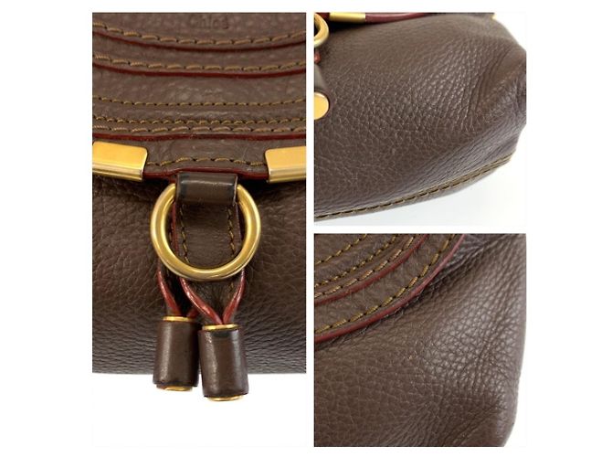 Borsa a tracolla Chloé Marcie in pelle marrone - vista 5