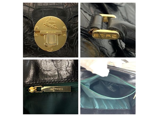 Bolsa ETRO em couro preto - vista 4