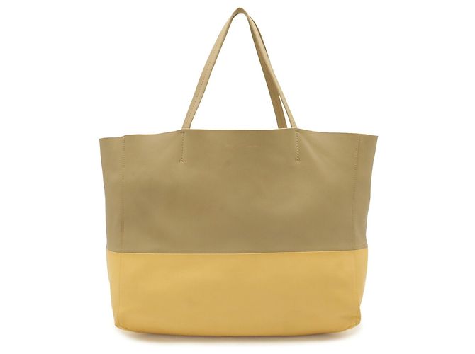 Céline Celine Horizontal Cabas Bicolor Tote Bag Beige Cream Yellow Sand - view 2