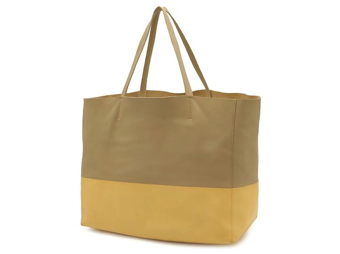 Céline Celine Horizontal Cabas Bicolor Tote Bag Beige Cream Yellow Sand - view 3