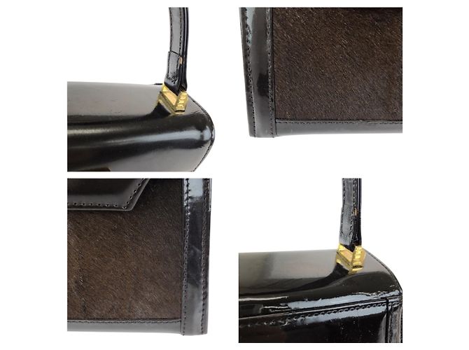 Borsa Versace Sunburst in pelle pony Marrone scuro - vista 5