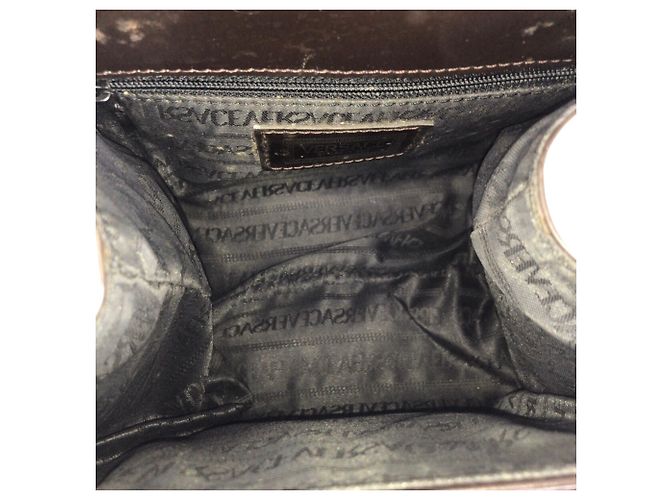 Borsa Versace Sunburst in pelle pony Marrone scuro - vista 9