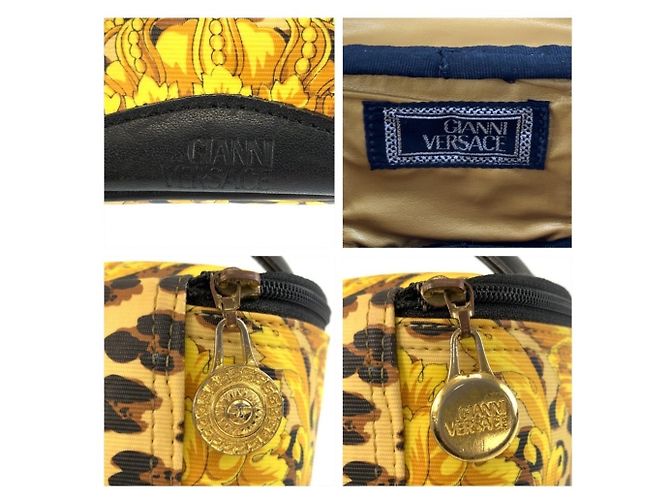 Bolso de mano pouch vanity Versace con estampado de leopardo Negro Amarillo - vista 3