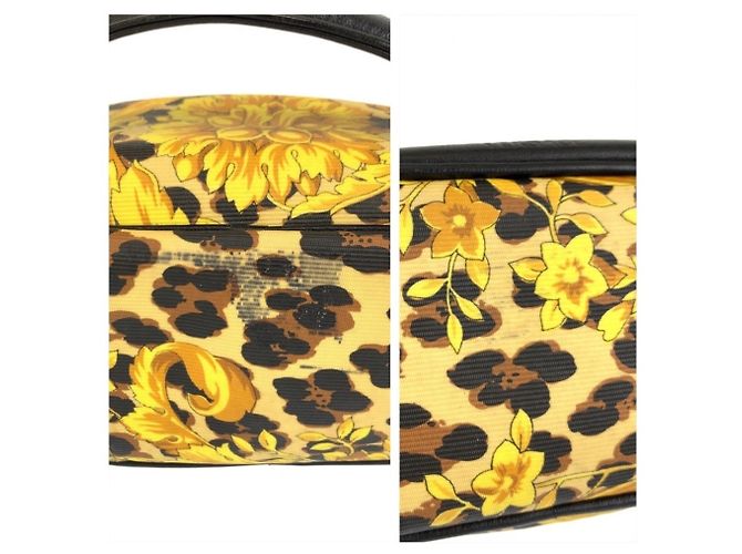 Bolso de mano pouch vanity Versace con estampado de leopardo Negro Amarillo - vista 5