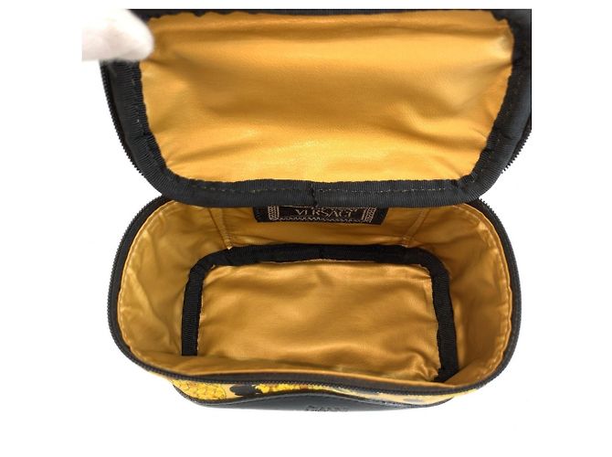 Bolso de mano pouch vanity Versace con estampado de leopardo Negro Amarillo - vista 7