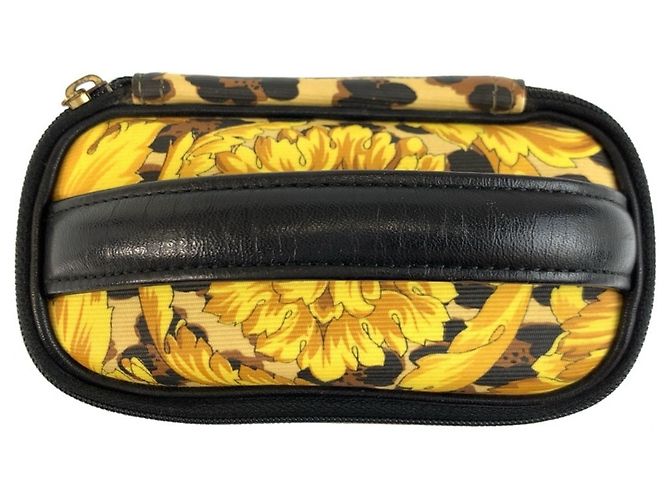 Bolso de mano pouch vanity Versace con estampado de leopardo Negro Amarillo - vista 8