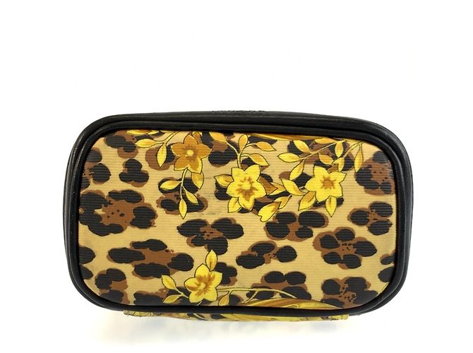 Bolso de mano pouch vanity Versace con estampado de leopardo Negro Amarillo - vista 9