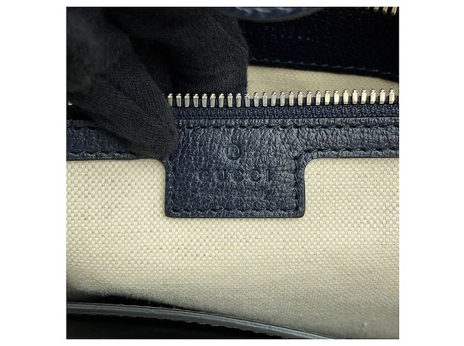Gucci GG Supreme Mittlere Ledertote Marineblau - Ansicht 13