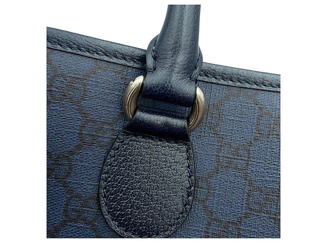 Gucci GG Supreme Mittlere Ledertote Marineblau - Ansicht 7