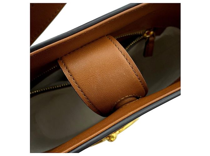 Borsa a secchiello piccola in pelle Gucci Horsebit Marrone - vista 12