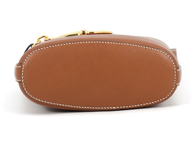 Borsa a secchiello piccola in pelle Gucci Horsebit Marrone - vista 3