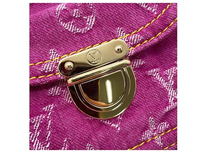 Louis Vuitton Monogram Denim Baggy PM Schultertasche Fuschia - Ansicht 11