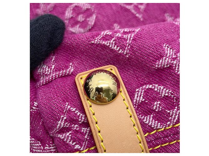Louis Vuitton Monogram Denim Baggy PM Schultertasche Fuschia - Ansicht 12