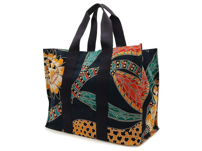 Hermès Sac Cabas de Plage Large Hermes Multicolore Bleu Marine - vue 3