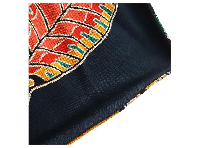 Hermès Sac Cabas de Plage Large Hermes Multicolore Bleu Marine - vue 5