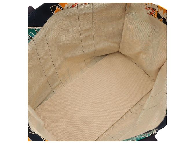Hermès Sac Cabas de Plage Large Hermes Multicolore Bleu Marine - vue 8