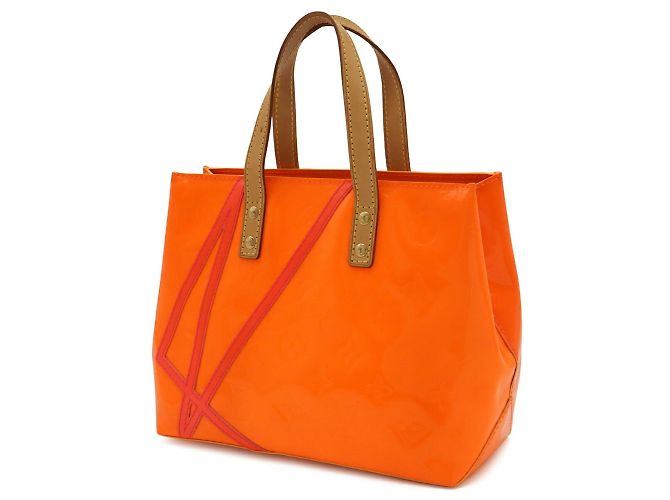 Sac à main Louis Vuitton Monogram Vernis Fluorescent Lead PM Orange - vue 3