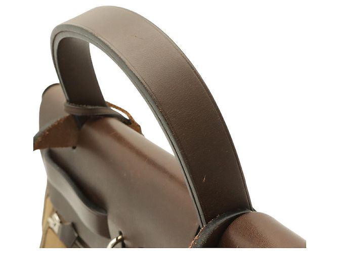 Bolsa Hermès Herbag Zip PM Bege Caqui Castanho escuro - vista 5