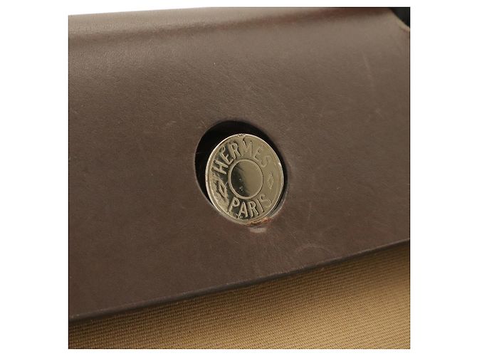 Bolsa Hermès Herbag Zip PM Bege Caqui Castanho escuro - vista 7