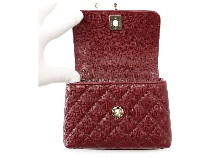 Mini borsa Chanel Matelassé Bordò - vista 5