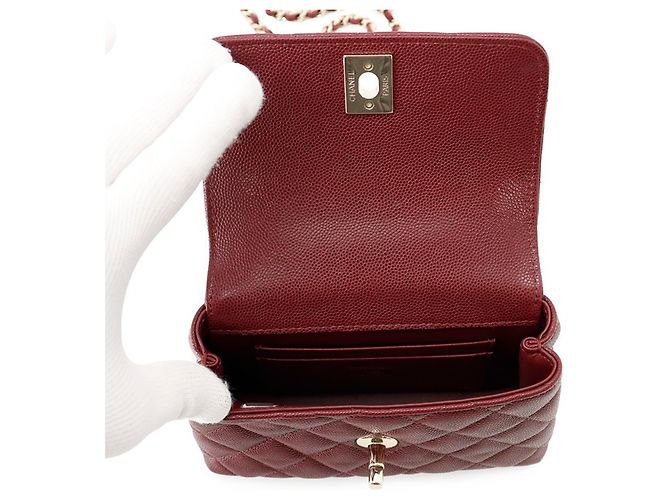 Mini borsa Chanel Matelassé Bordò - vista 6