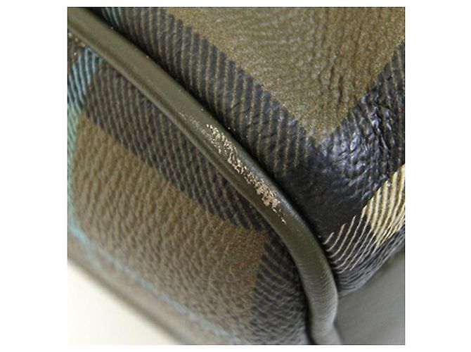 Borsa a mano in pelle verde oliva Burberry - vista 4