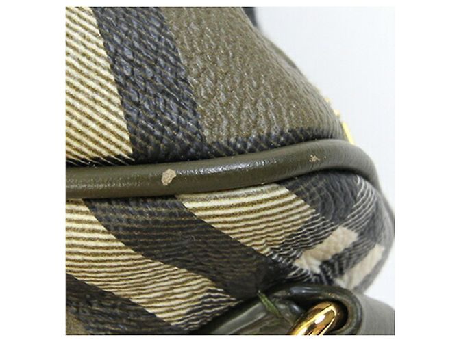 Borsa a mano in pelle verde oliva Burberry - vista 5