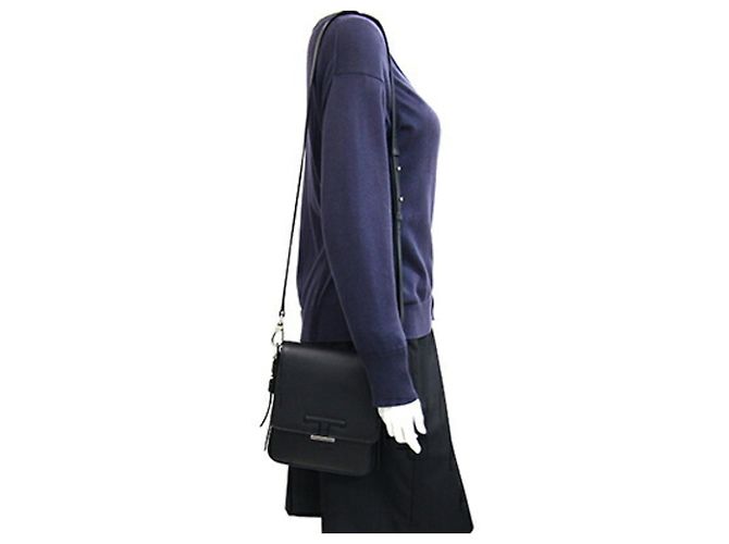 Borsetta a tracolla Tod's T-Timeless in pelle nera Nero - vista 9