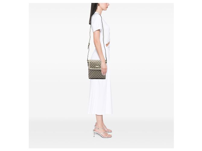 Borsa a tracolla Gucci Beige GG Supreme - vista 5