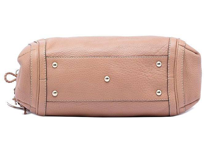 Borsa a spalla Bella Gucci in pelle di vitello martellata marrone Medium Carne - vista 3