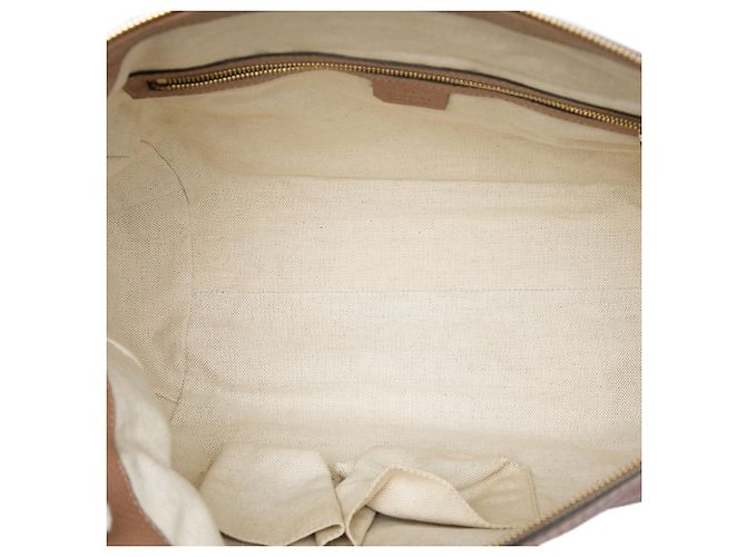Borsa a spalla Bella Gucci in pelle di vitello martellata marrone Medium Carne - vista 4