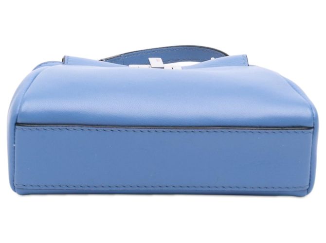 Borsa Satchel Fendi Peekaboo Iconic in Micro Nappa Blu Blu chiaro - vista 3