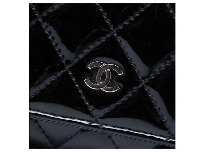 Portafoglio Chanel Black CC Quilted Patent Wallet On Chain Nero - vista 5