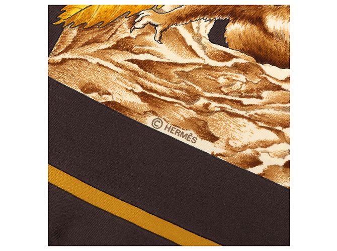 Pañuelo de seda Hermès Brown Casse Noisette 90 Castaño - vista 3