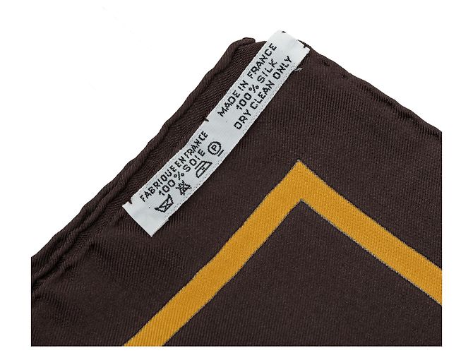 Pañuelo de seda Hermès Brown Casse Noisette 90 Castaño - vista 5