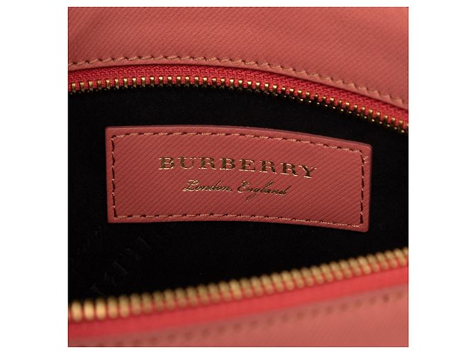 Clutch Pendleton in pelle bicolore rosa Burberry - vista 5