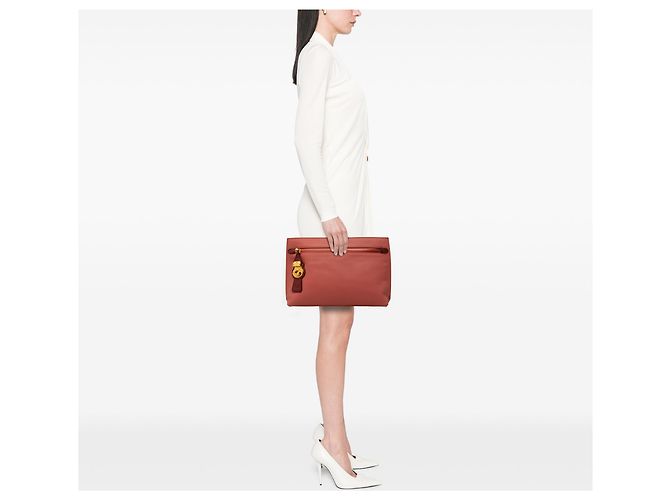 Clutch Pendleton in pelle bicolore rosa Burberry - vista 6