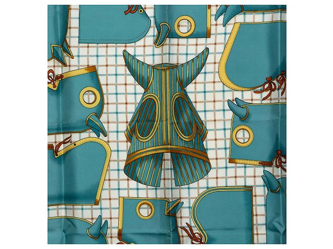 Lenço de seda Hermès Blue Camails 90 Azul - vista 2