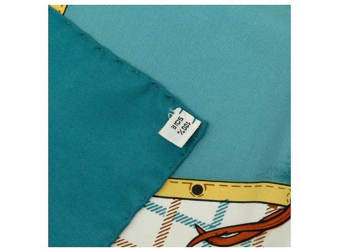 Lenço de seda Hermès Blue Camails 90 Azul - vista 4